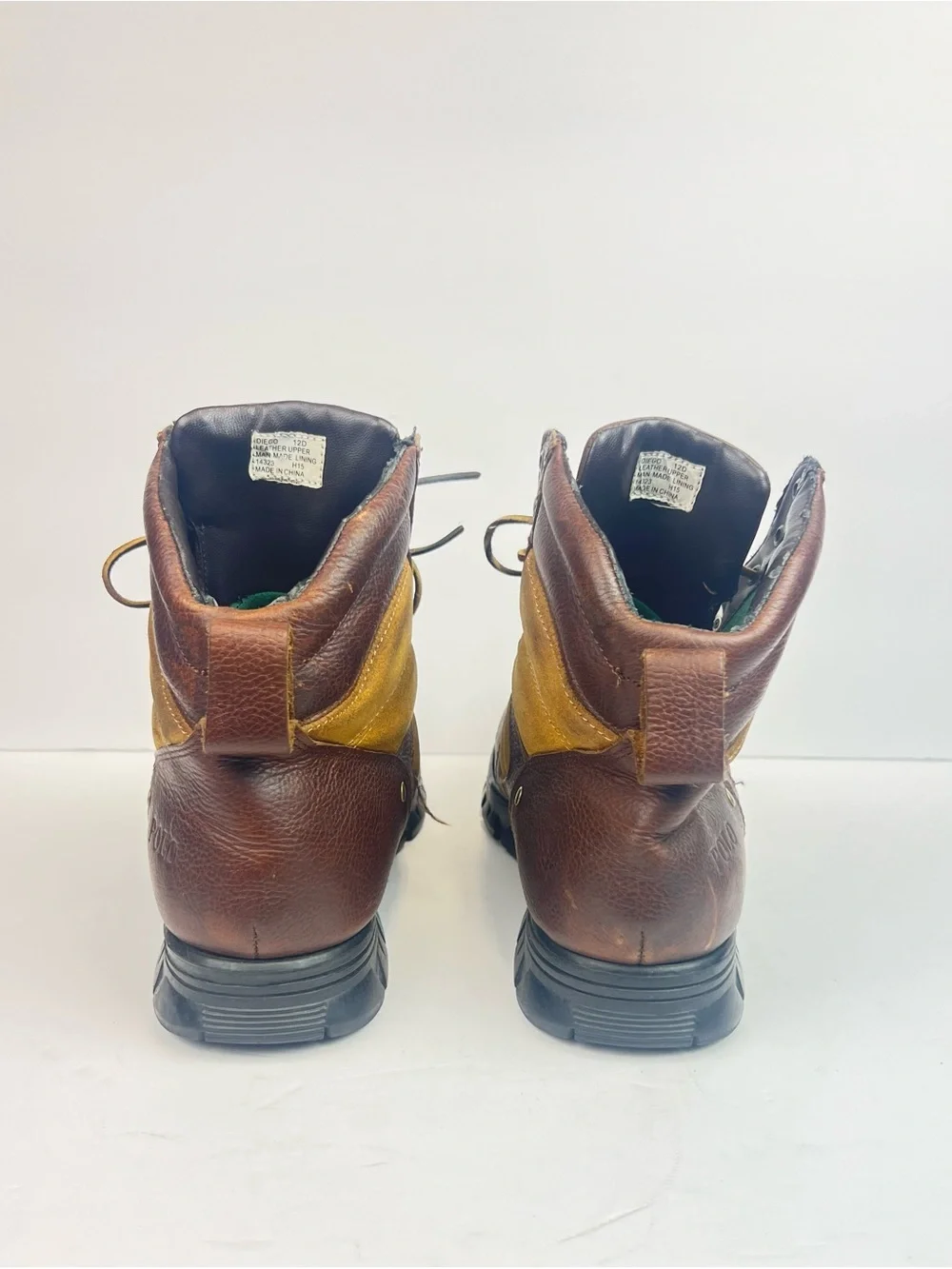 POLO RALPH LAUREN Men's 12 D Brown Tan Oiled Leather DIEGO RUGGED BOOTS
